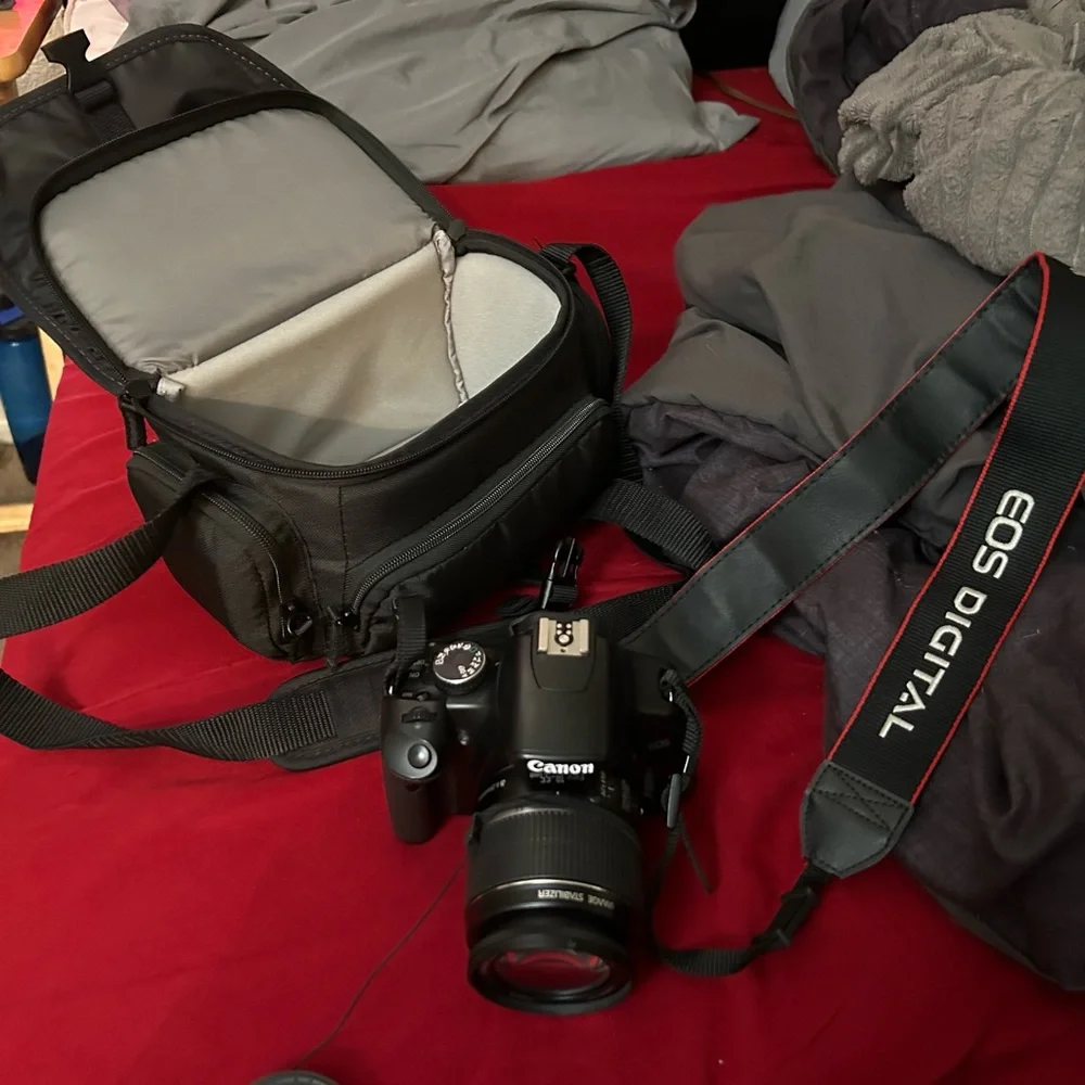 canon camera with bag